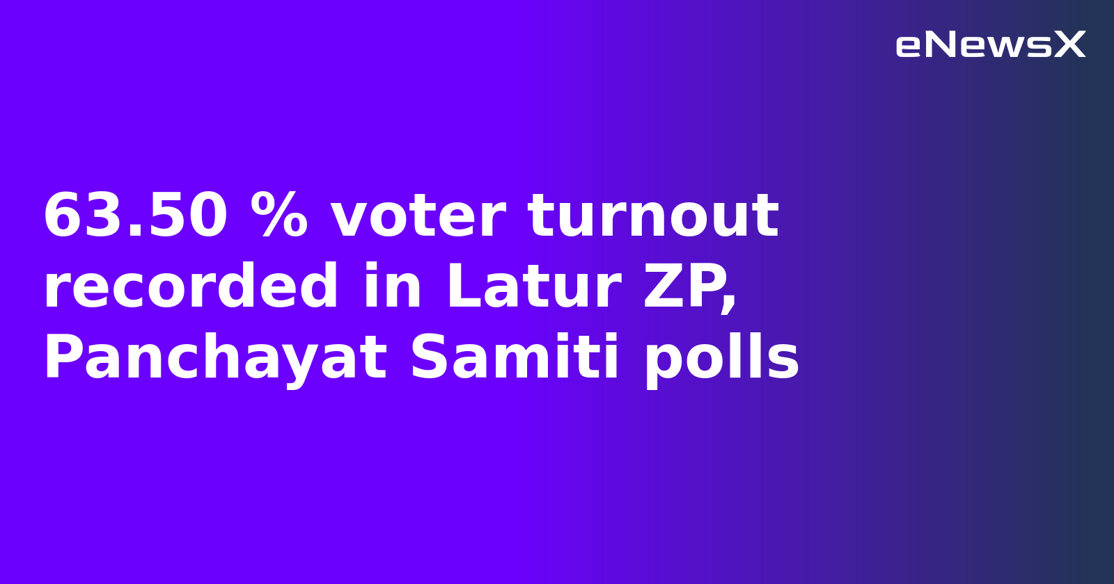 63.50 % voter turnout recorded in Latur ZP, Panchayat Samiti polls