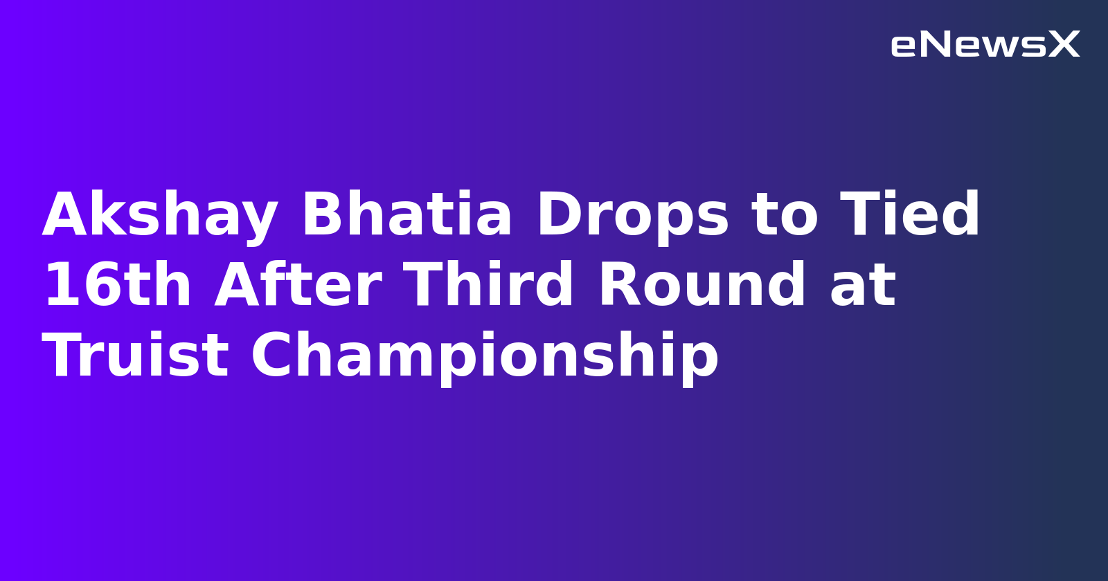 Akshay Bhatia Drops to Tied 16th After Third Round at Truist Championship