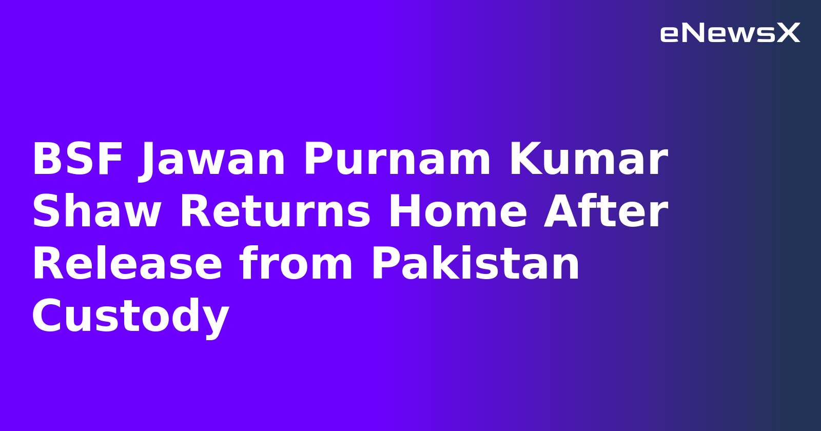 BSF Jawan Purnam Kumar Shaw Returns Home After Release from Pakistan Custody