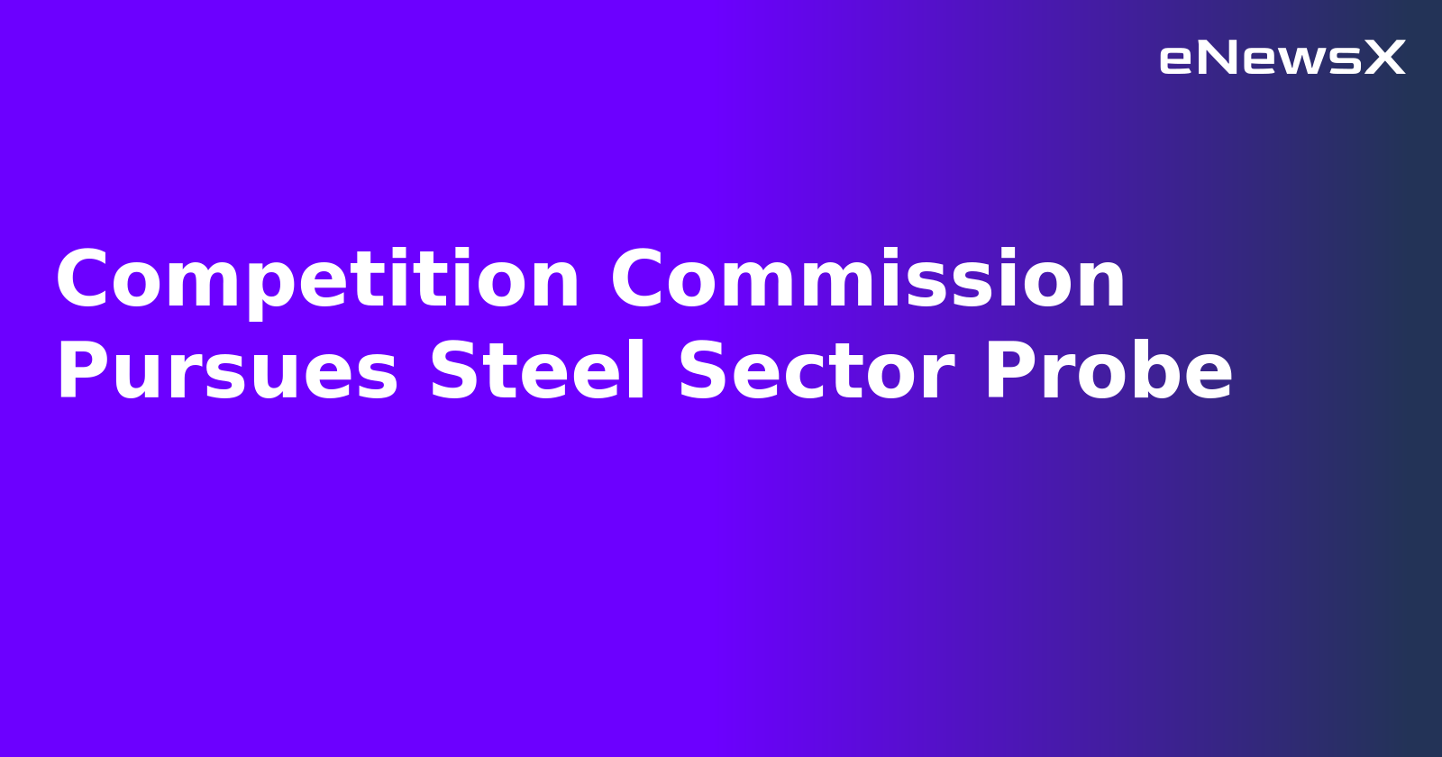 Competition Commission Pursues Steel Sector Probe