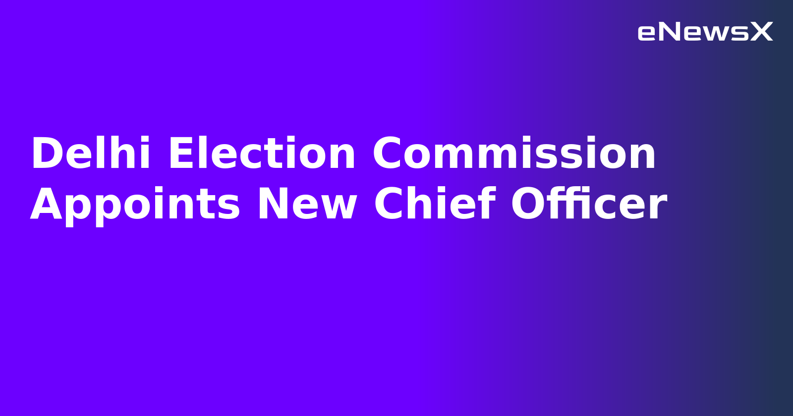 Delhi Election Commission Appoints New Chief Officer
