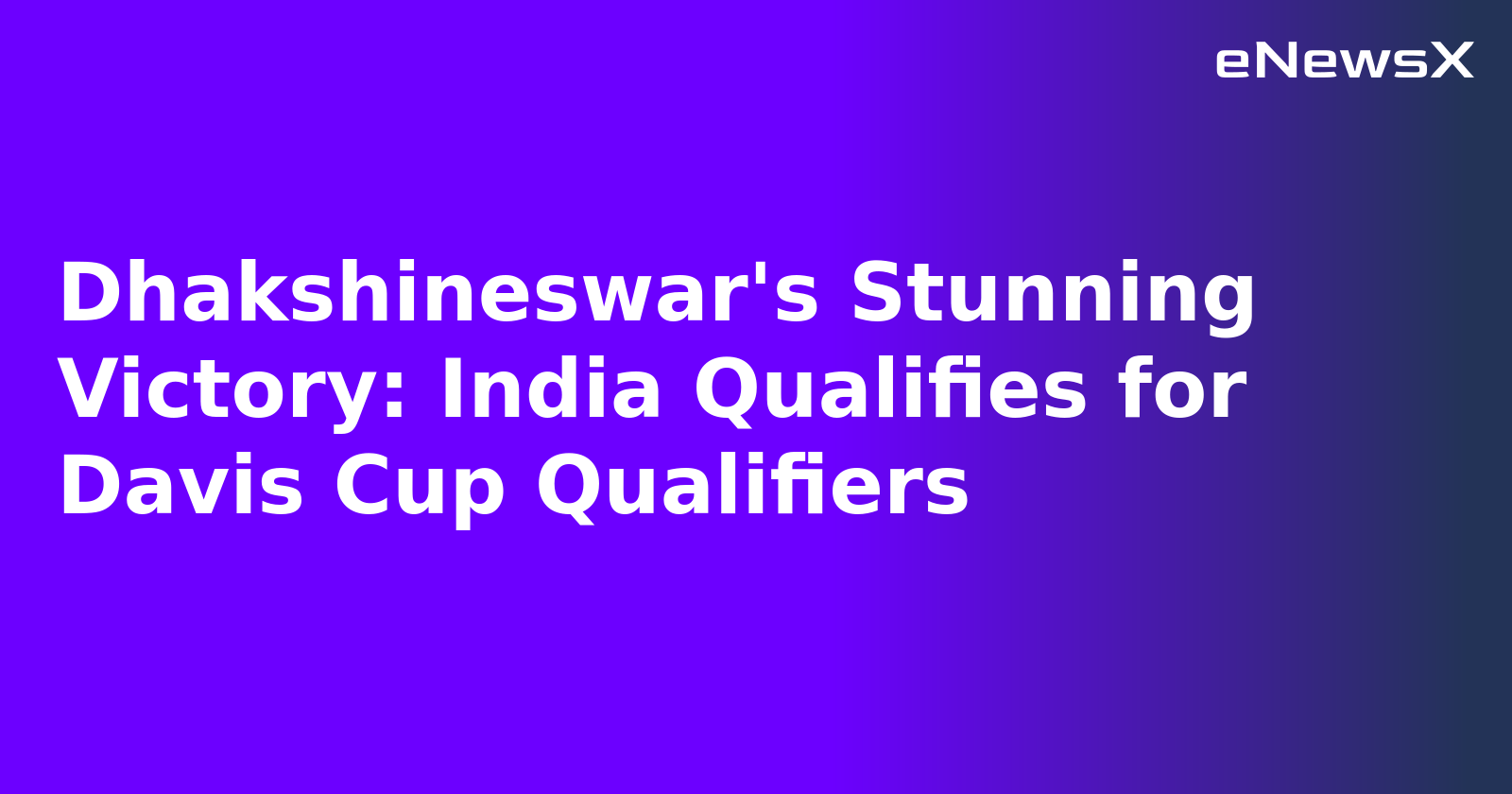 Dhakshineswar's Stunning Victory: India Qualifies for Davis Cup Qualifiers