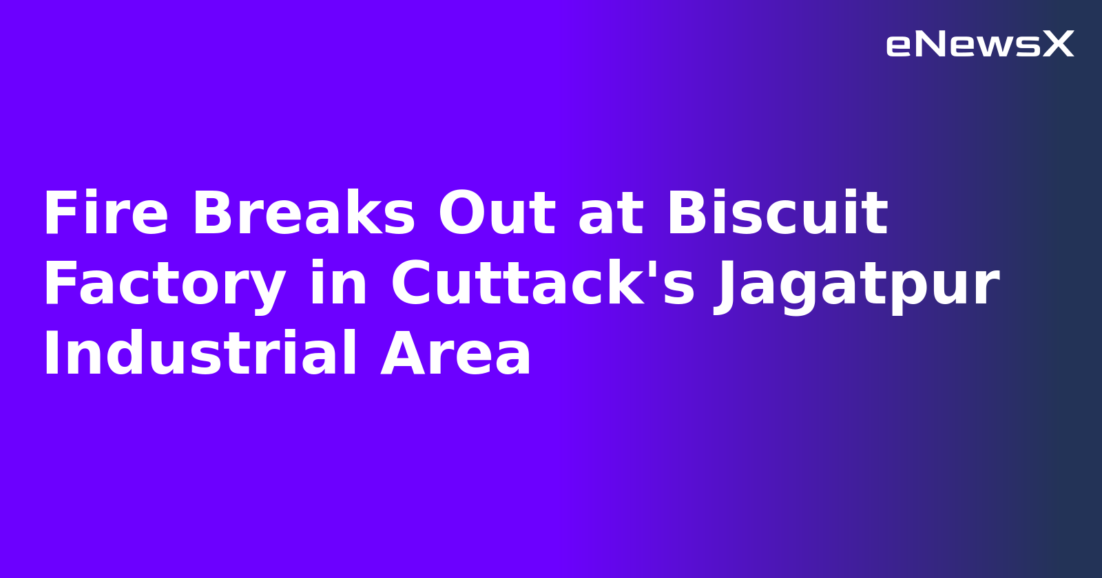 Fire Breaks Out at Biscuit Factory in Cuttack's Jagatpur Industrial Area
