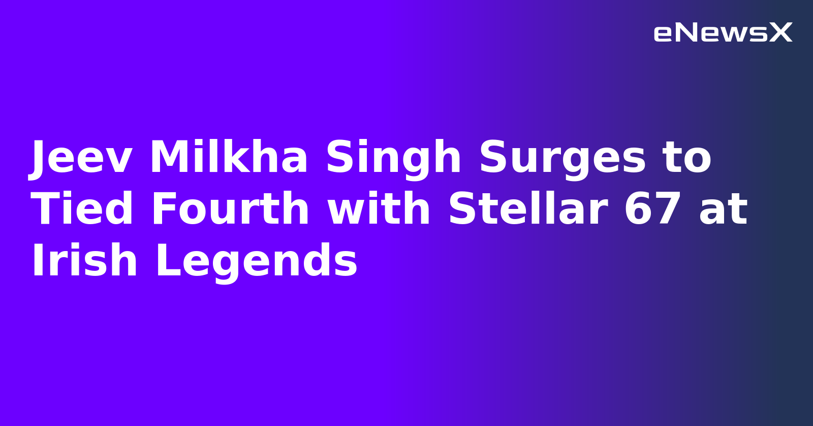 Jeev Milkha Singh Surges to Tied Fourth with Stellar 67 at Irish Legends