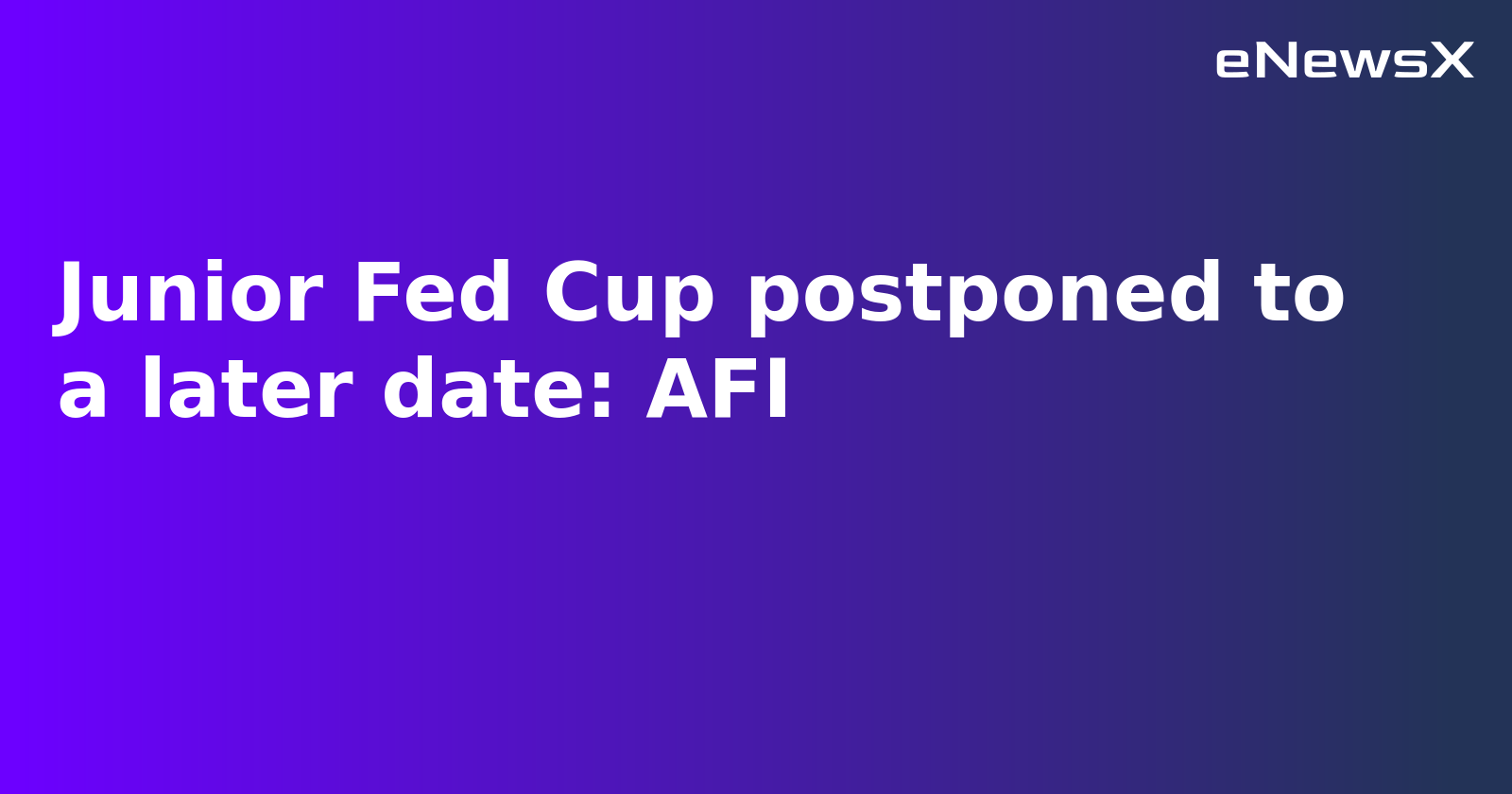 23rd National Junior Federation Athletics Championships Postponed