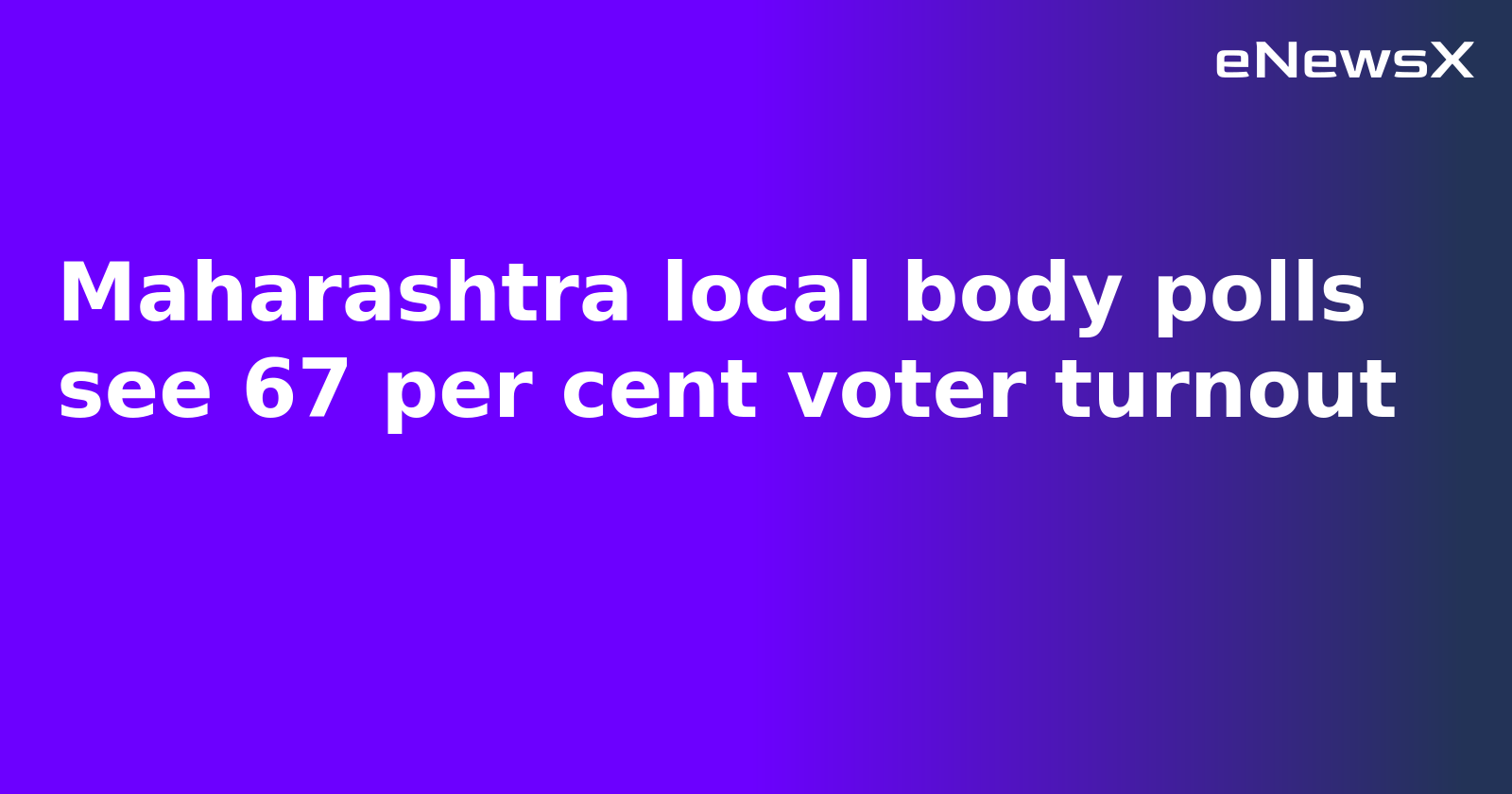 Maharashtra local body polls see 67 per cent voter turnout