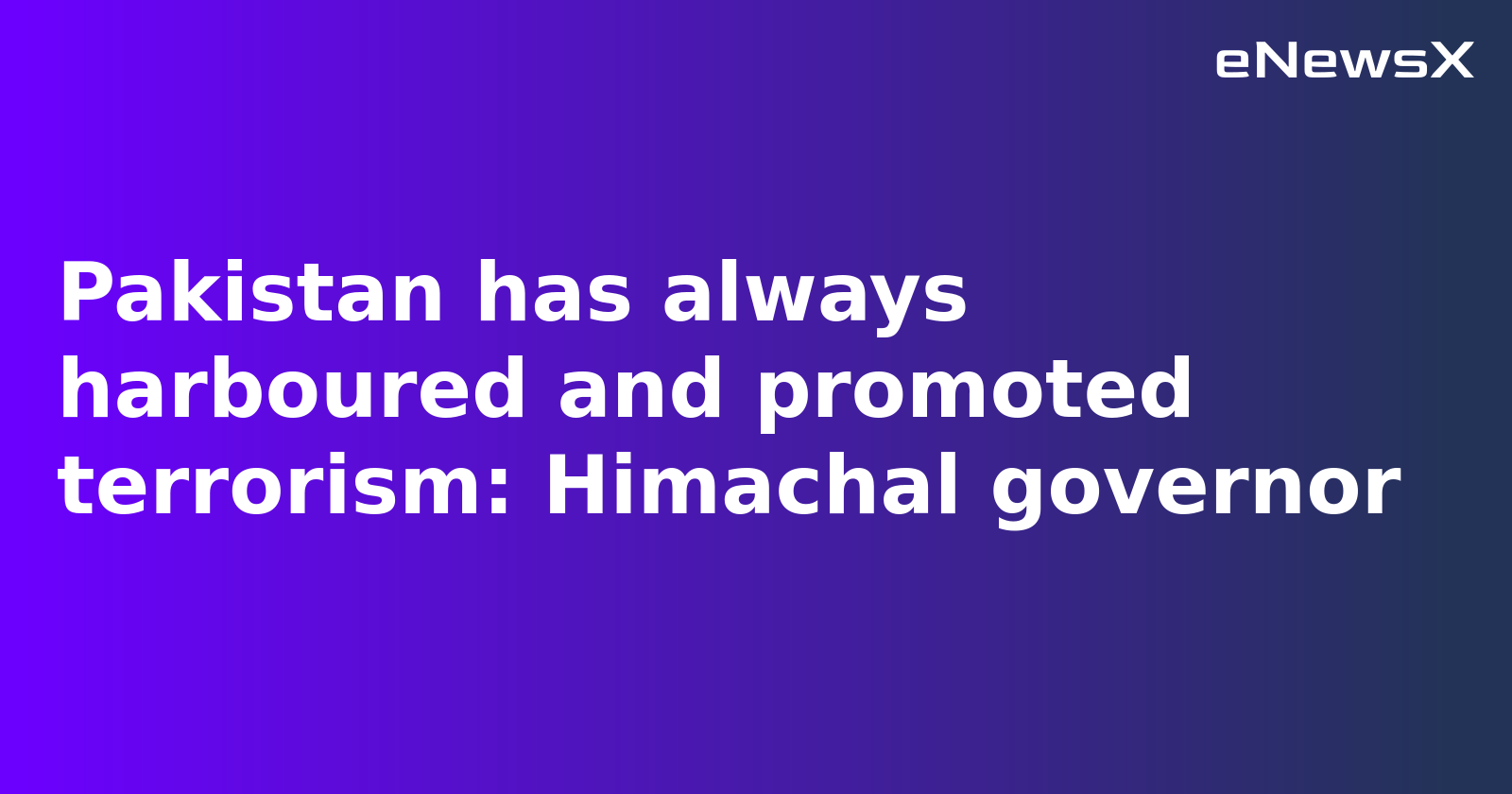 Himachal Governor Slams Pakistan for Promoting Terrorism, Urges Unity at Inter-Faith Meet