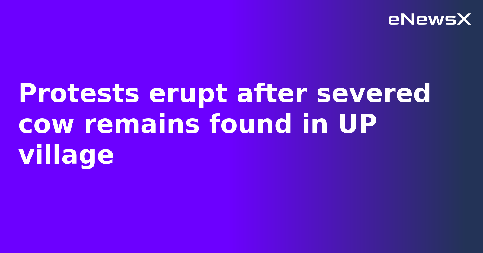 Protests erupt after severed cow remains found in UP village