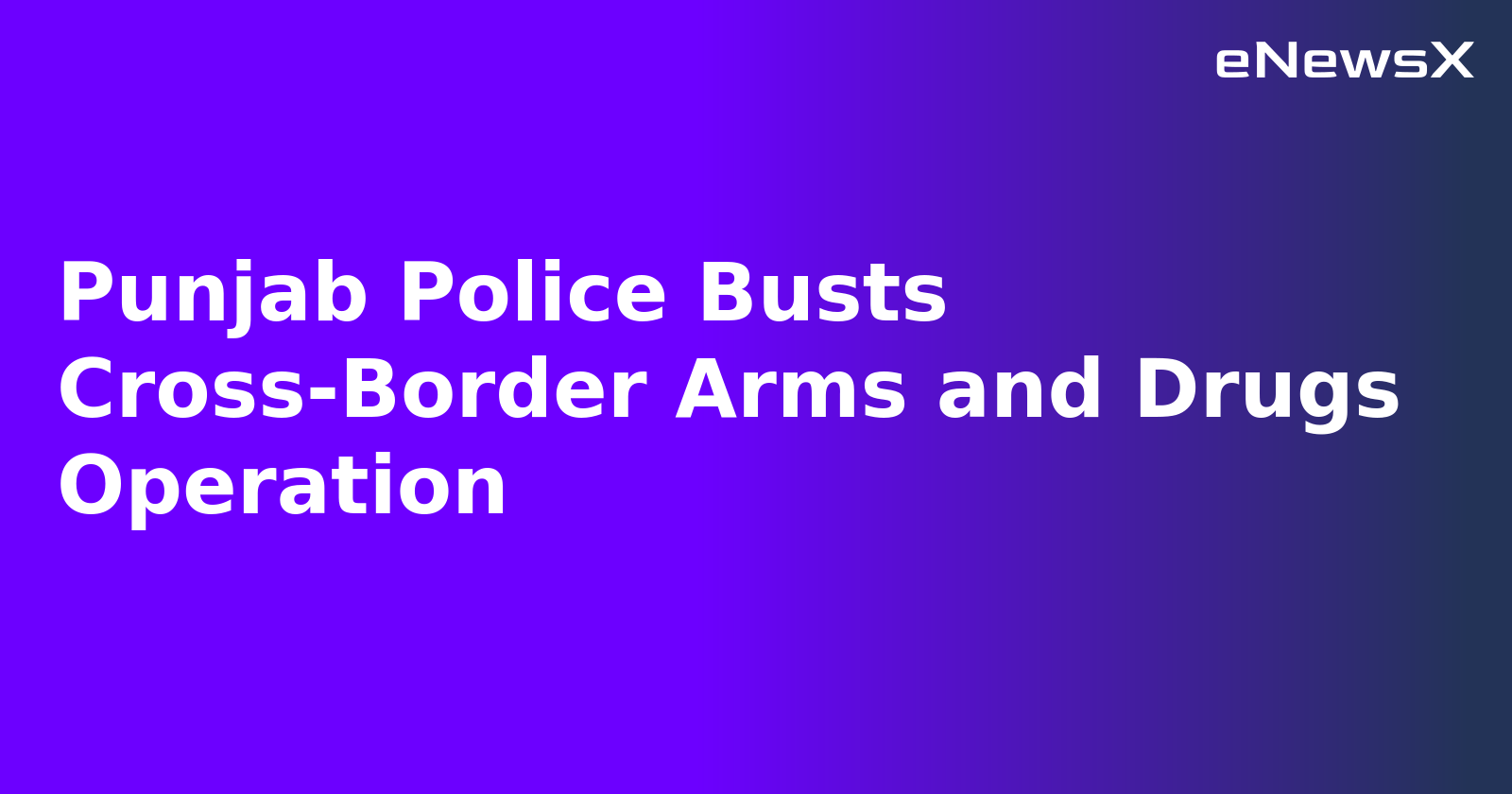 Punjab Police Busts Cross-Border Arms and Drugs Operation