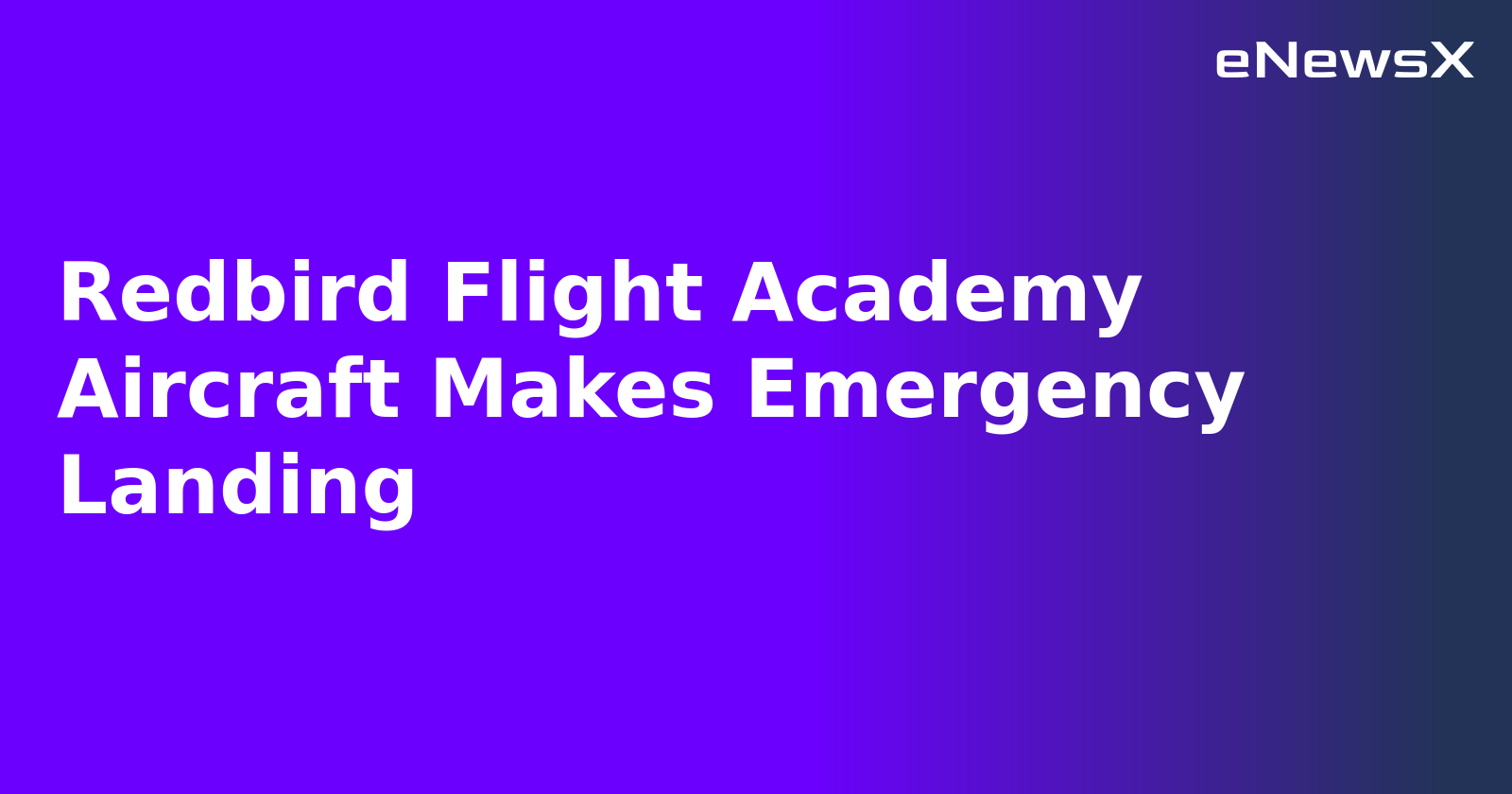 Redbird Flight Academy Aircraft Makes Emergency Landing