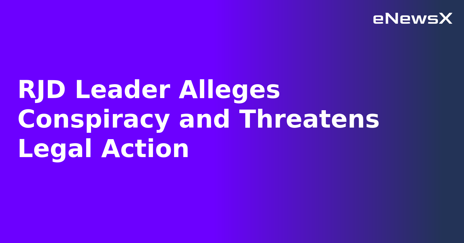 RJD Leader Alleges Conspiracy and Threatens Legal Action