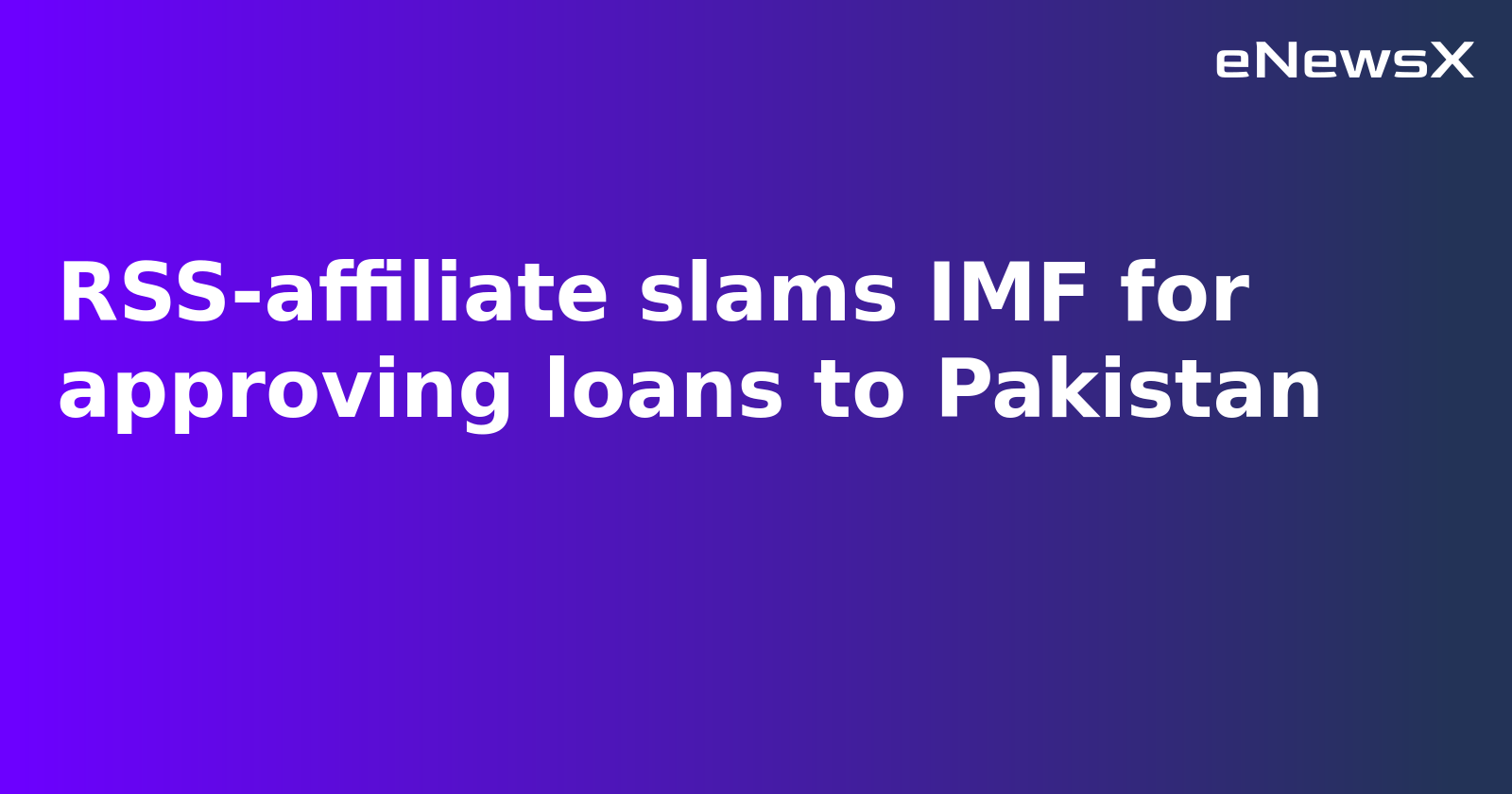 Swadeshi Jagran Manch Criticises IMF for Approving Loans to Pakistan Amid Terrorism Concerns