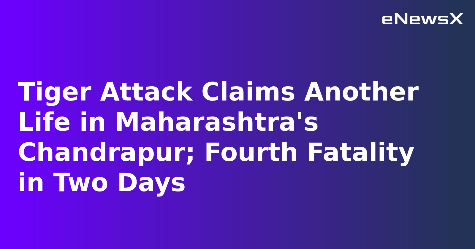 Tiger Attack Claims Another Life in Maharashtra's Chandrapur; Fourth Fatality in Two Days