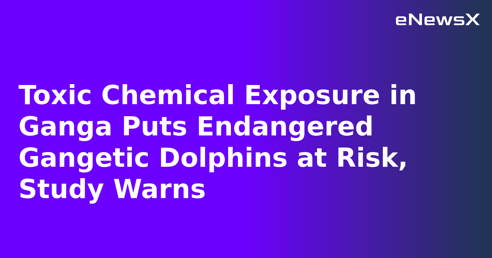 Toxic Chemical Exposure in Ganga Puts Endangered Gangetic Dolphins at Risk, Study Warns