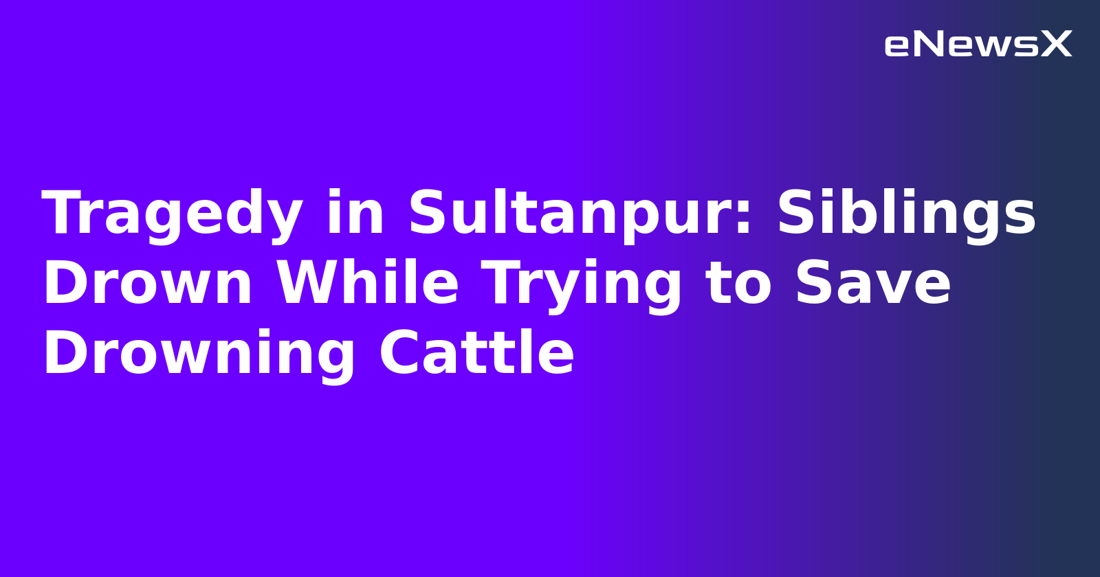 Tragedy in Sultanpur: Siblings Drown While Trying to Save Drowning Cattle