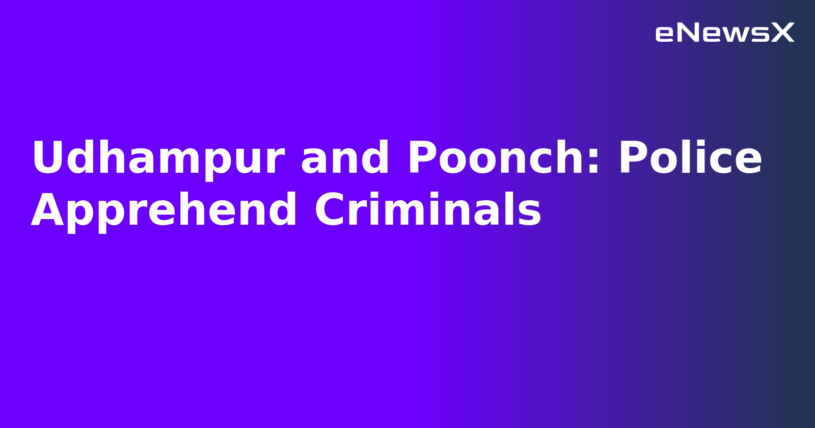 Udhampur and Poonch: Police Apprehend Criminals.webp