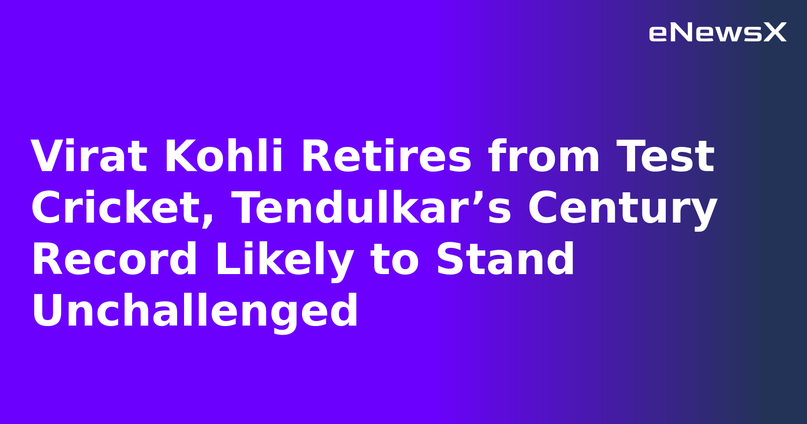 Virat Kohli Retires from Test Cricket, Tendulkar’s Century Record Likely to Stand Unchallenged.webp