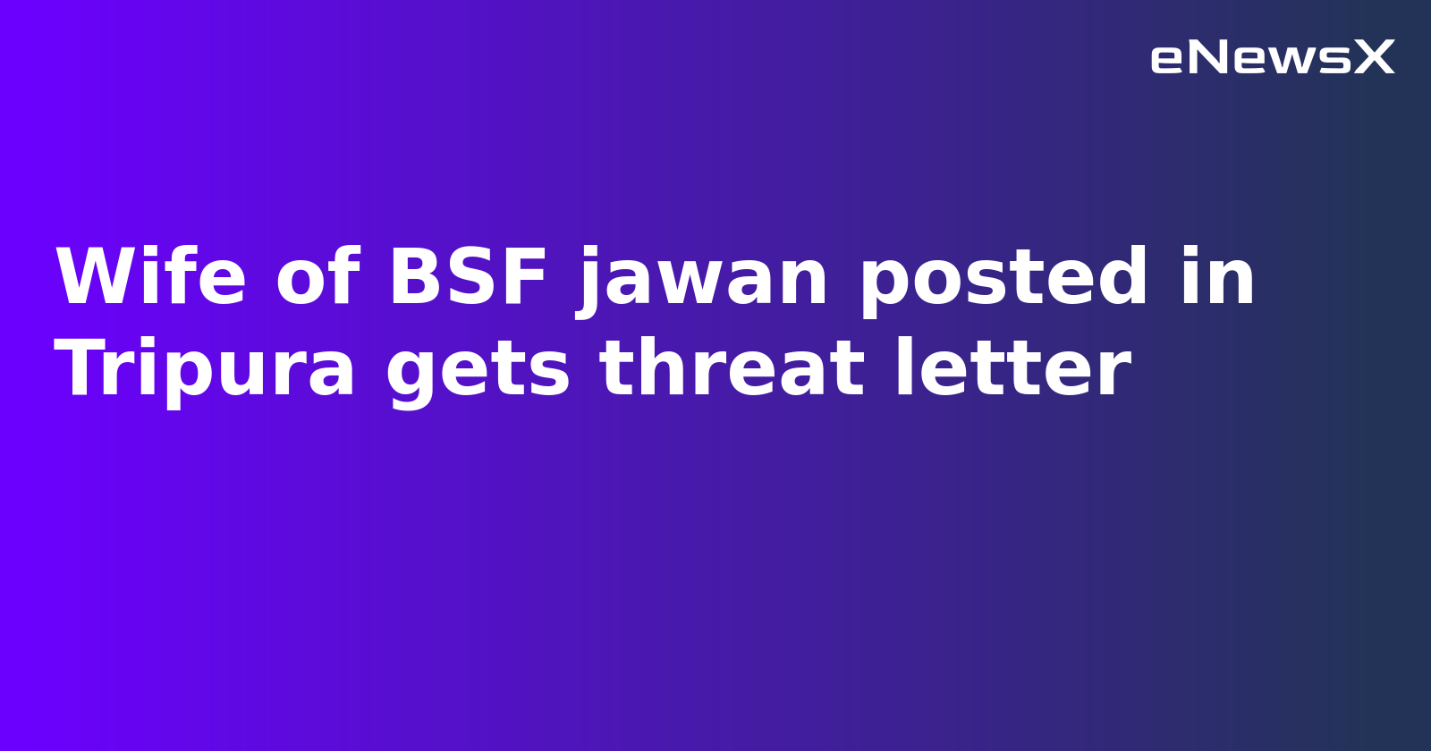 BSF Jawan’s Family Receives Threat Letter in Nadia, Police Launch Probe