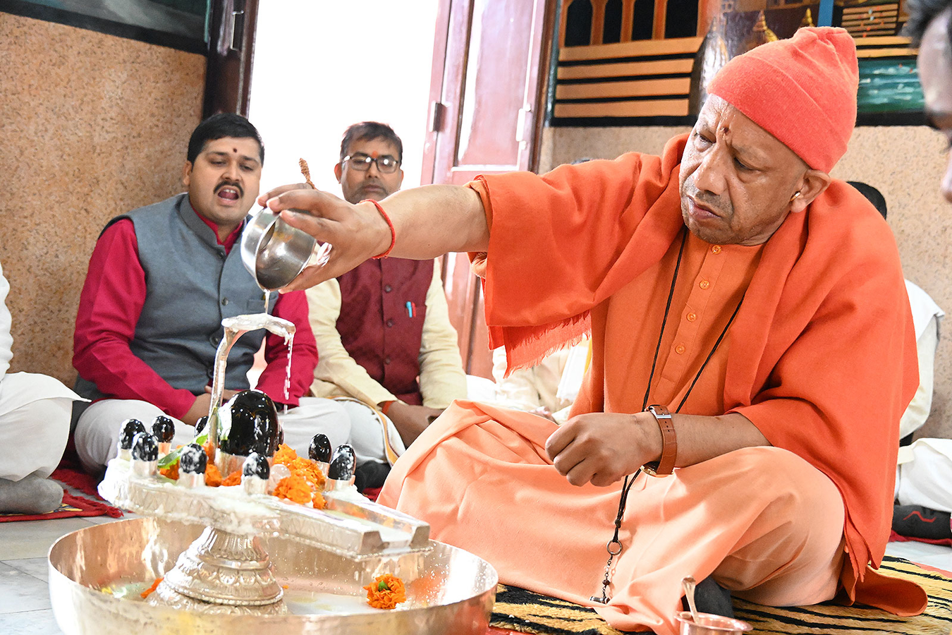 Yogi Adityanath Performs Rudrabhishek at Gorakhnath Temple on Mahashivaratri