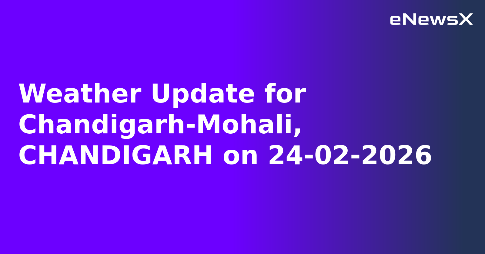 Weather Update for Chandigarh-Mohali, CHANDIGARH on 24-02-2026