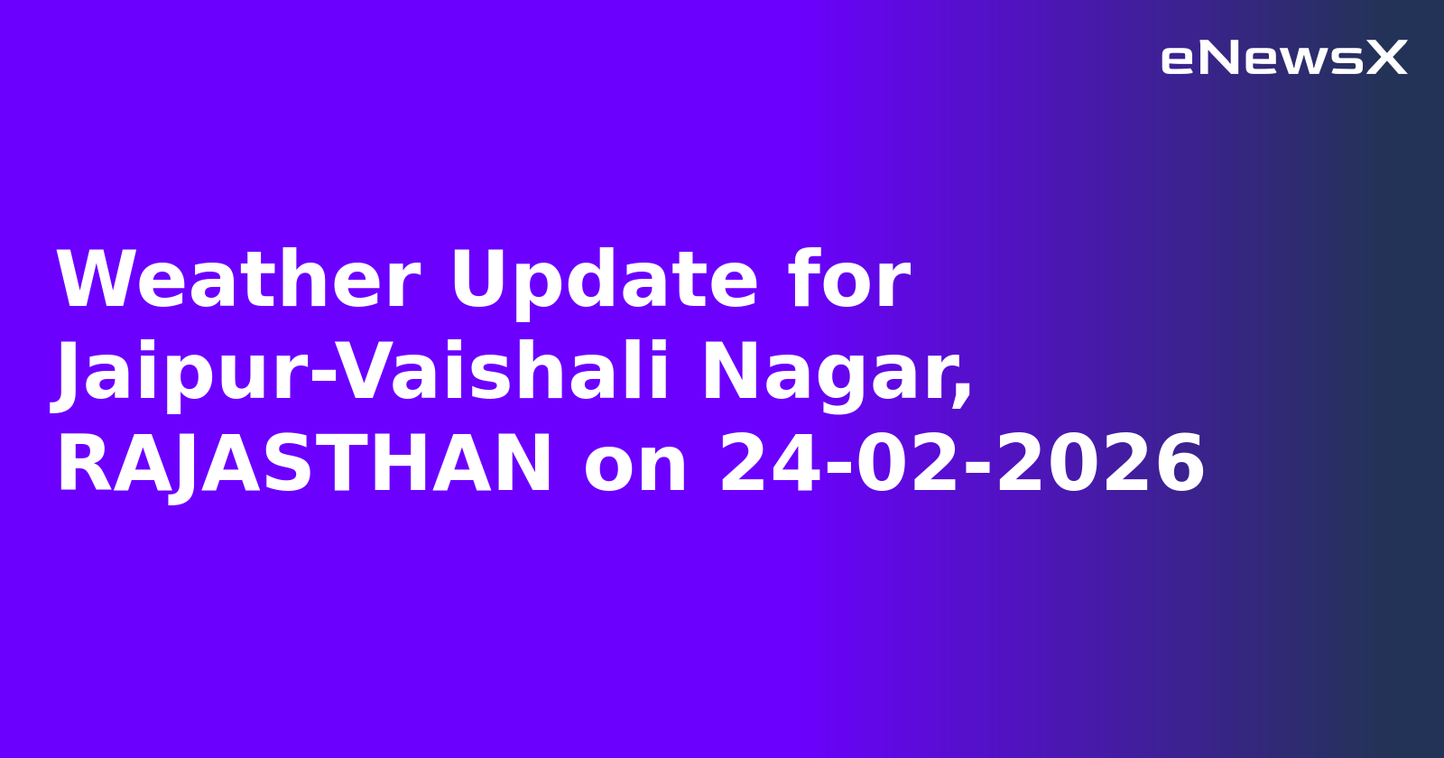 Weather Update for Jaipur-Vaishali Nagar, RAJASTHAN on 24-02-2026