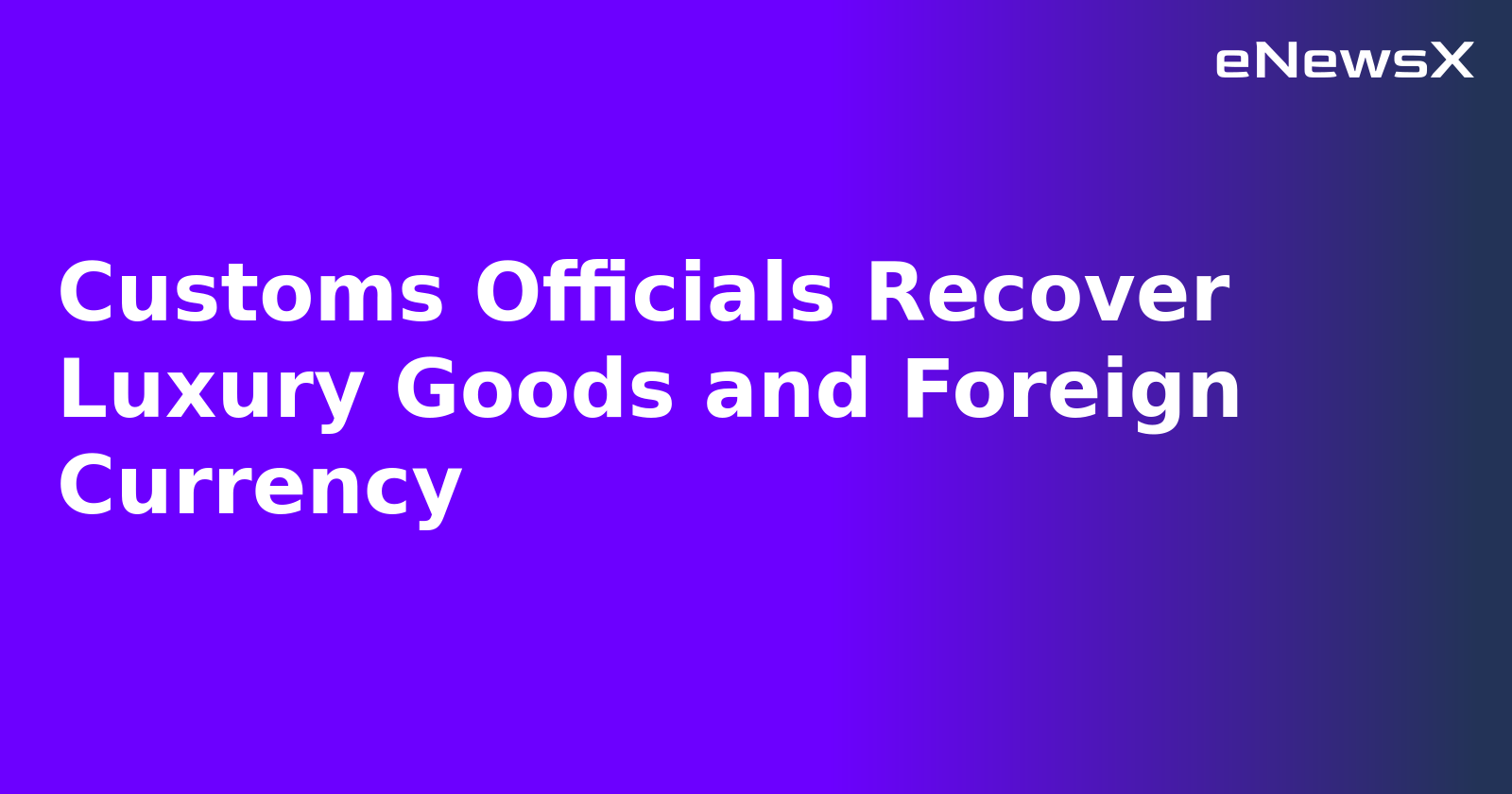 Customs Officials Recover Luxury Goods and Foreign Currency.webp