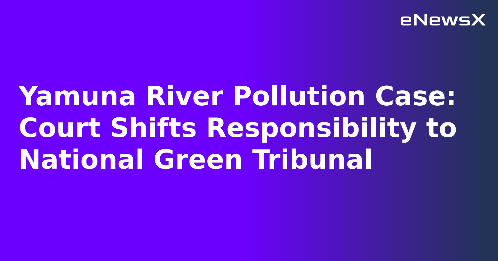 Yamuna River Pollution Case: Court Shifts Responsibility to National Green Tribunal.webp