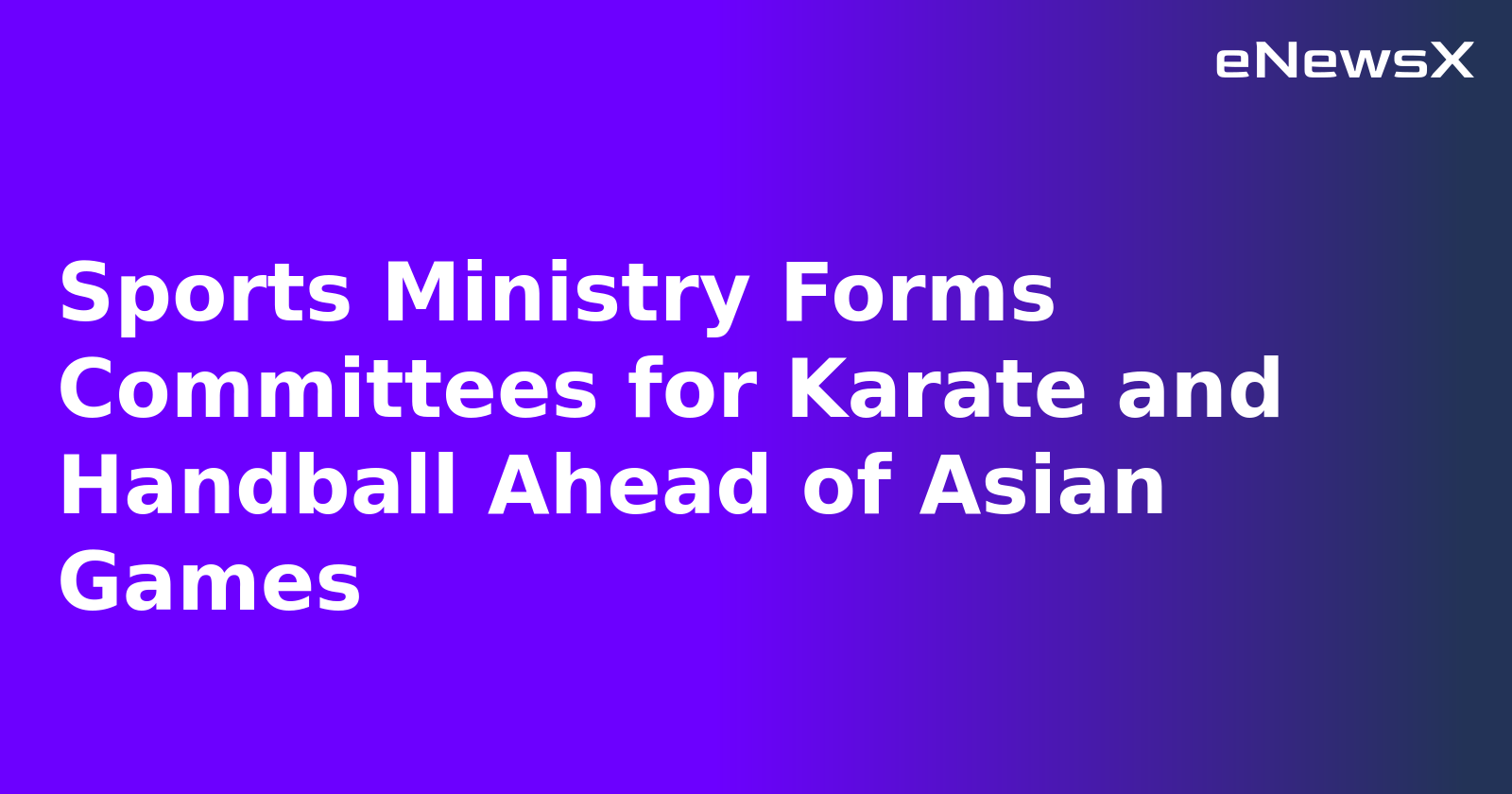 Sports Ministry Forms Committees for Karate and Handball Ahead of Asian Games.webp
