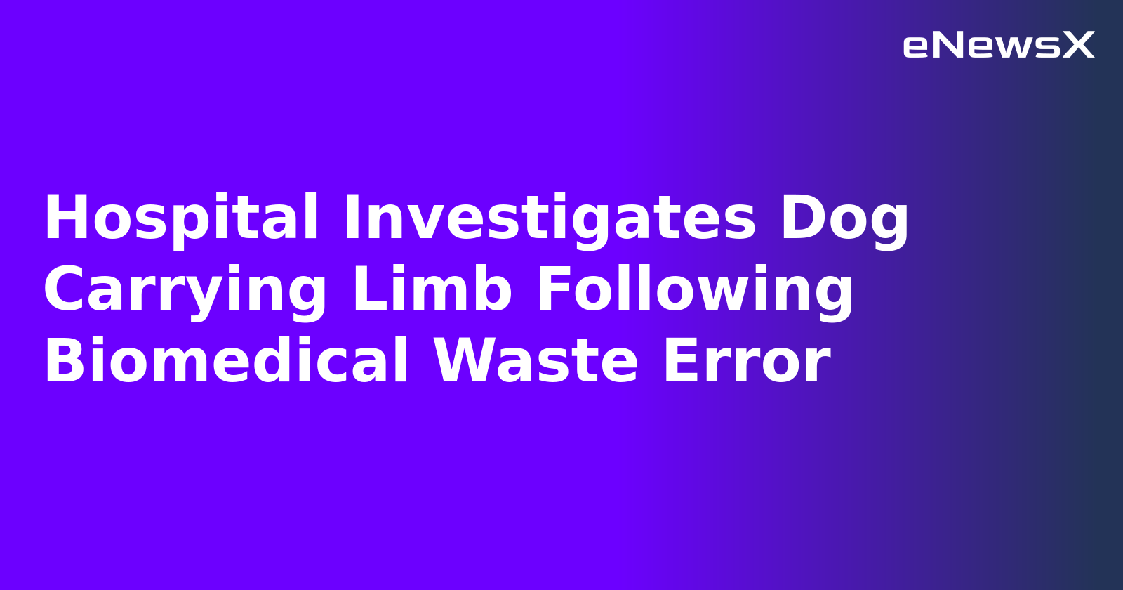 Hospital Investigates Dog Carrying Limb Following Biomedical Waste Error.webp