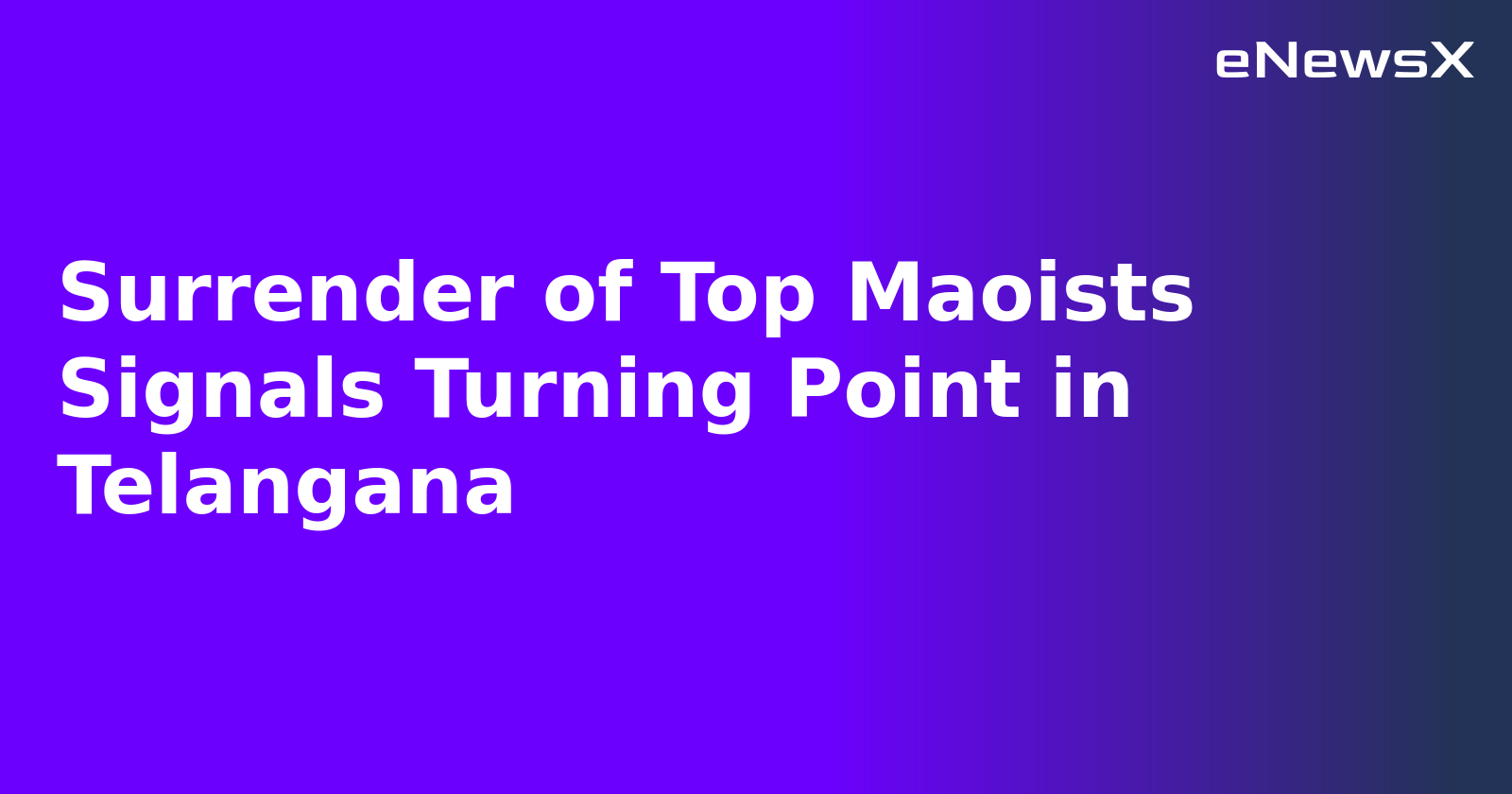Surrender of Top Maoists Signals Turning Point in Telangana.webp
