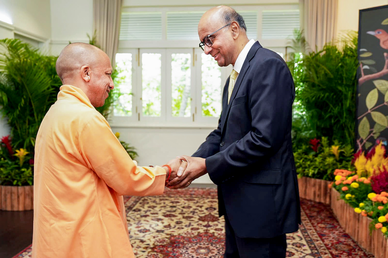 Adityanath Meets with Singapore President to Discuss Strategic Partnership.webp
