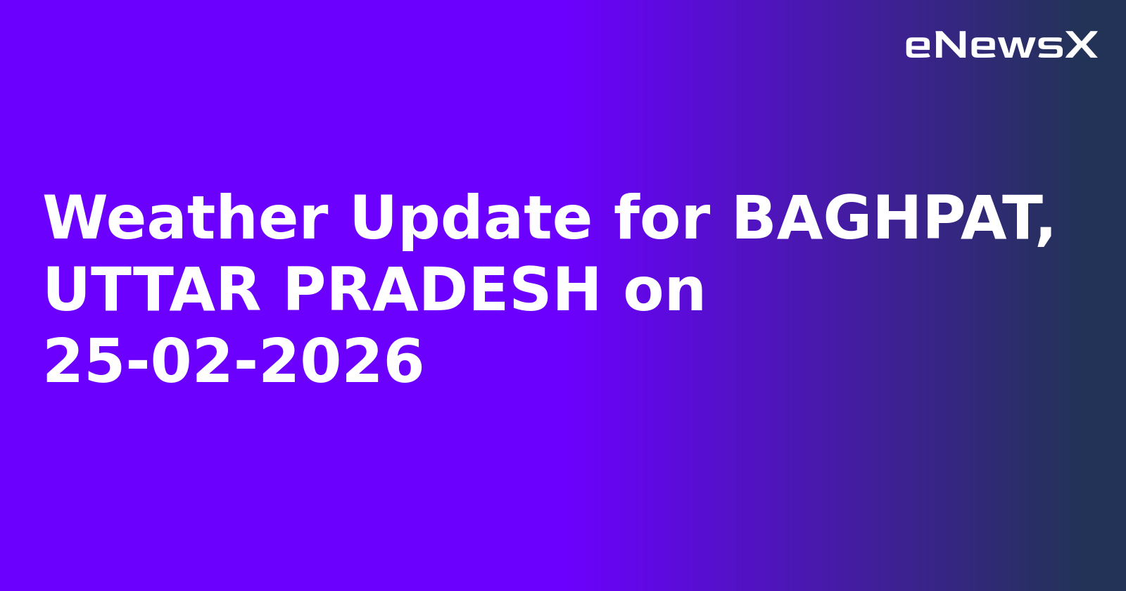Weather Update for BAGHPAT, UTTAR PRADESH on 25-02-2026