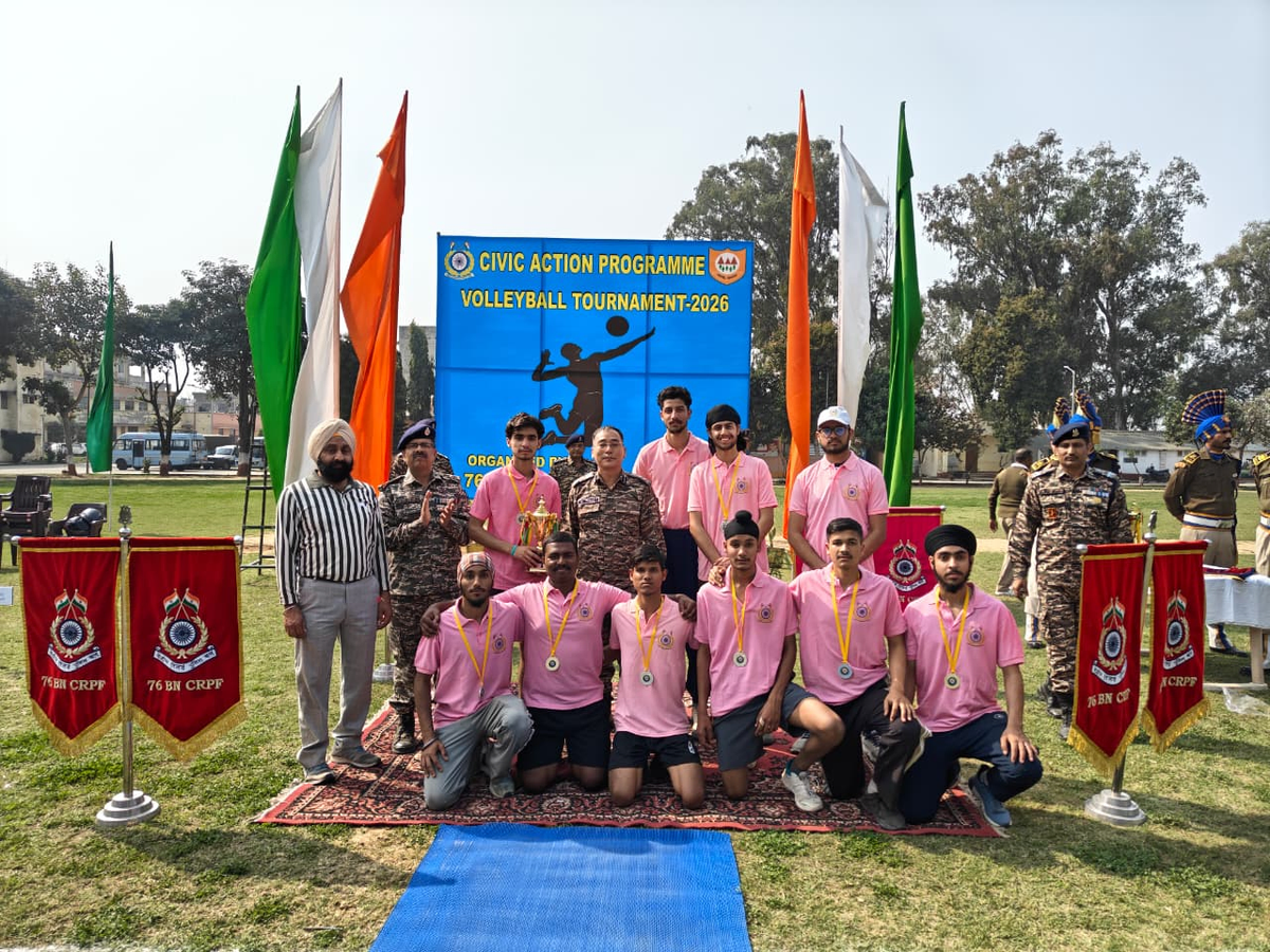 76th Battalion CRPF Hosts Volleyball Tournament in Gangyal