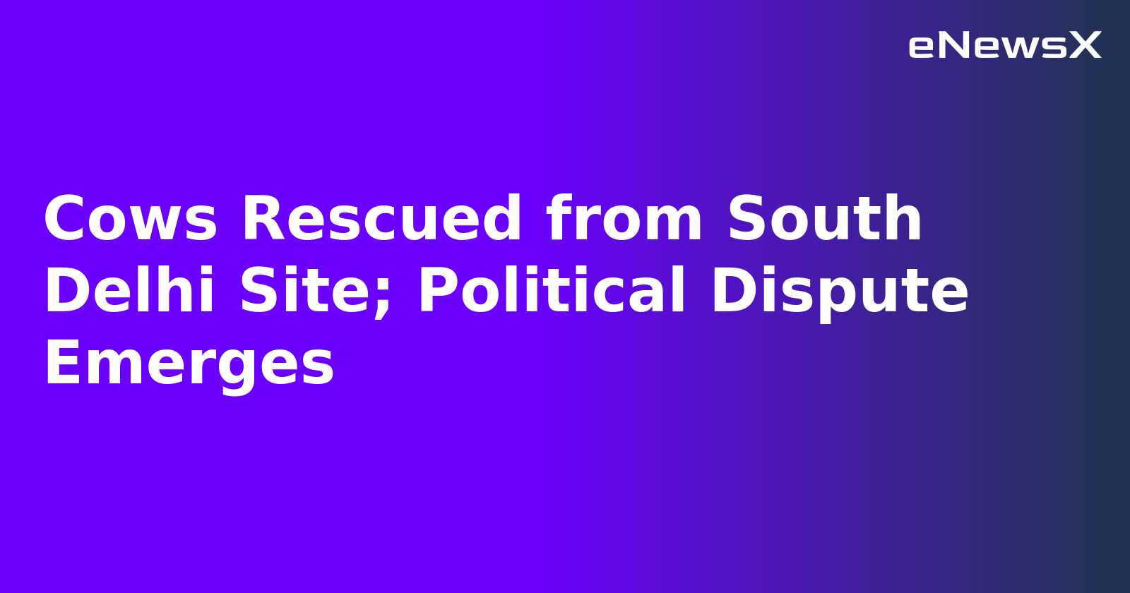 Cows Rescued from South Delhi Site; Political Dispute Emerges.webp Cows Rescued from South Delhi Site; Political Dispute Emerges.webp