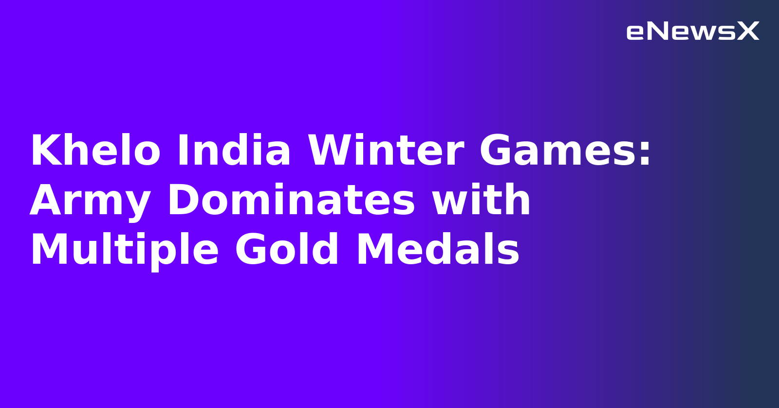 Khelo India Winter Games: Army Dominates with Multiple Gold Medals.webp