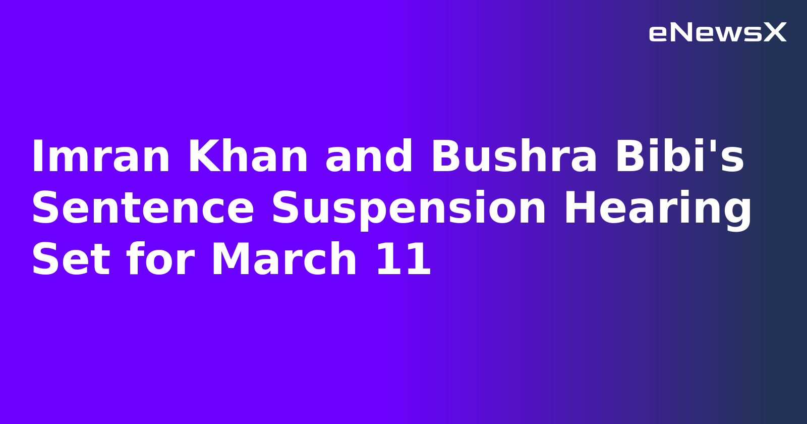 Imran Khan and Bushra Bibi's Sentence Suspension Hearing Set for March 11.webp