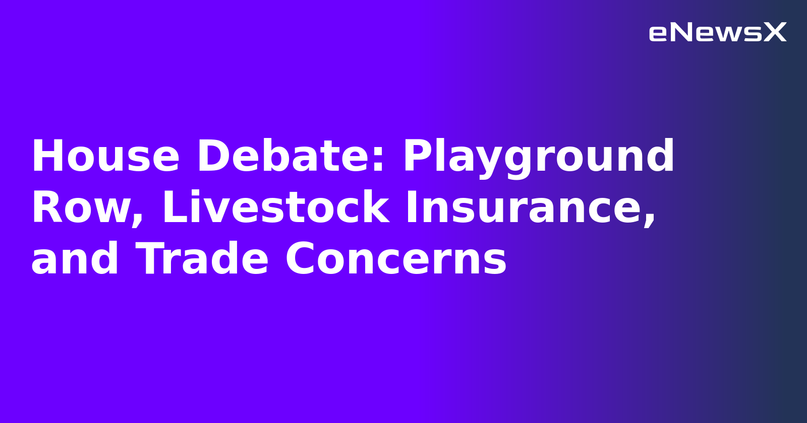 House Debate: Playground Row, Livestock Insurance, and Trade Concerns.webp