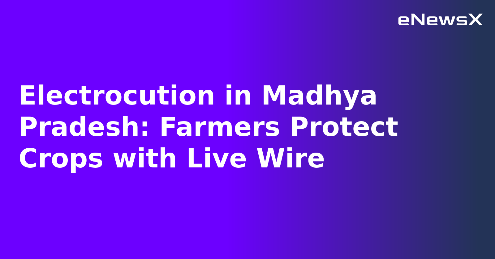 Electrocution in Madhya Pradesh: Farmers Protect Crops with Live Wire.webp