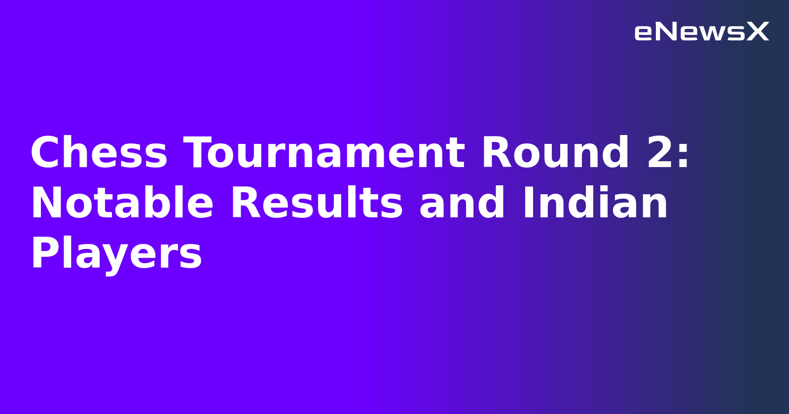 Chess Tournament Round 2: Notable Results and Indian Players.webp