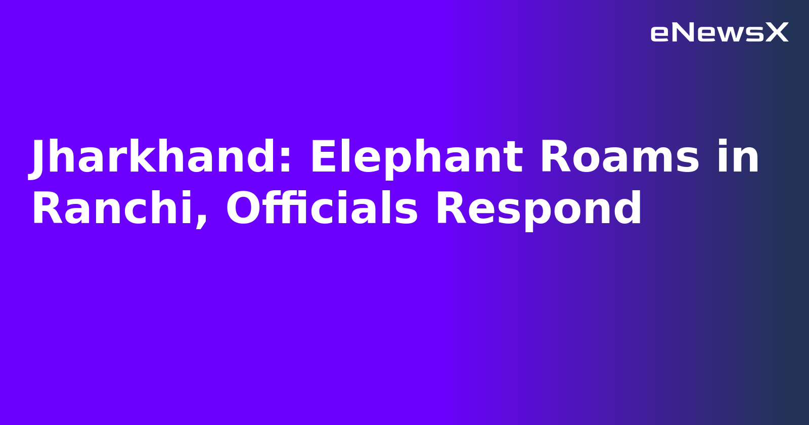 Jharkhand: Elephant Roams in Ranchi, Officials Respond.webp Jharkhand: Elephant Roams in Ranchi, Officials Respond.webp