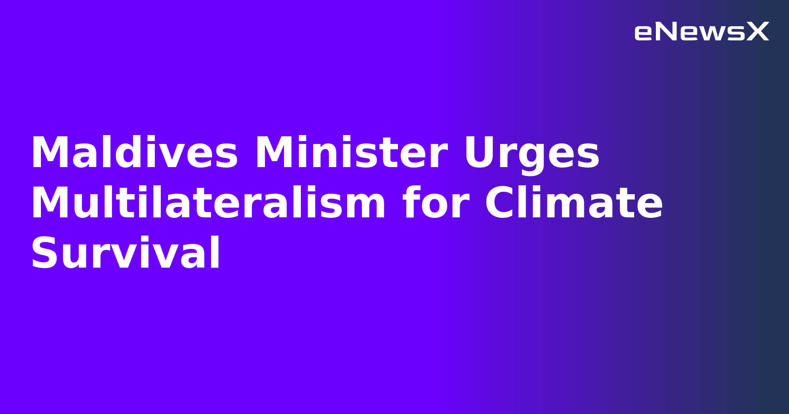 Maldives Minister Urges Multilateralism for Climate Survival.webp