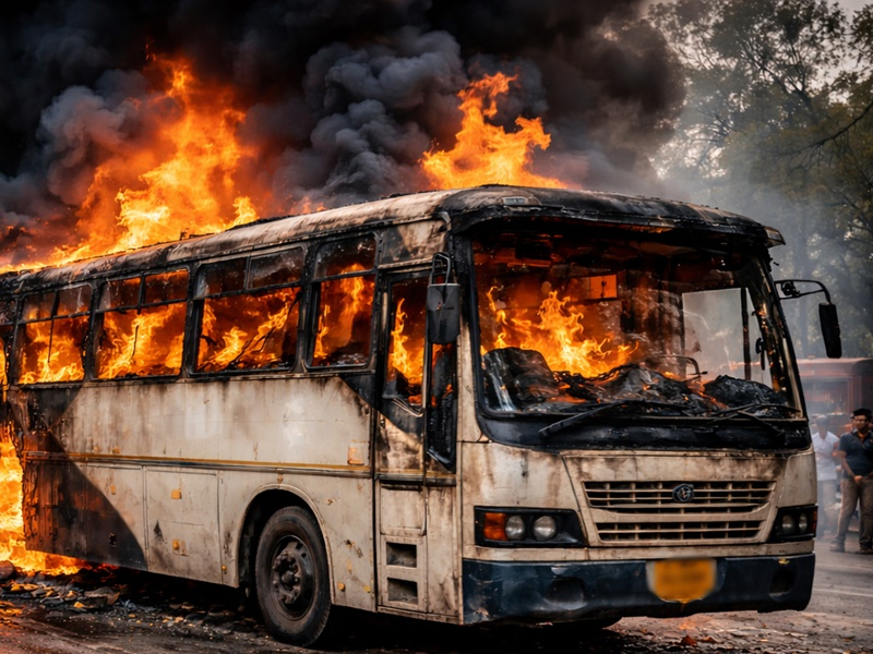 Fire in Jaipur Bus Quickly Brought Under Control.webp