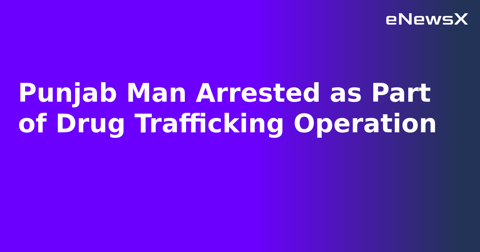 Punjab Man Arrested as Part of Drug Trafficking Operation.webp Punjab Man Arrested as Part of Drug Trafficking Operation.webp
