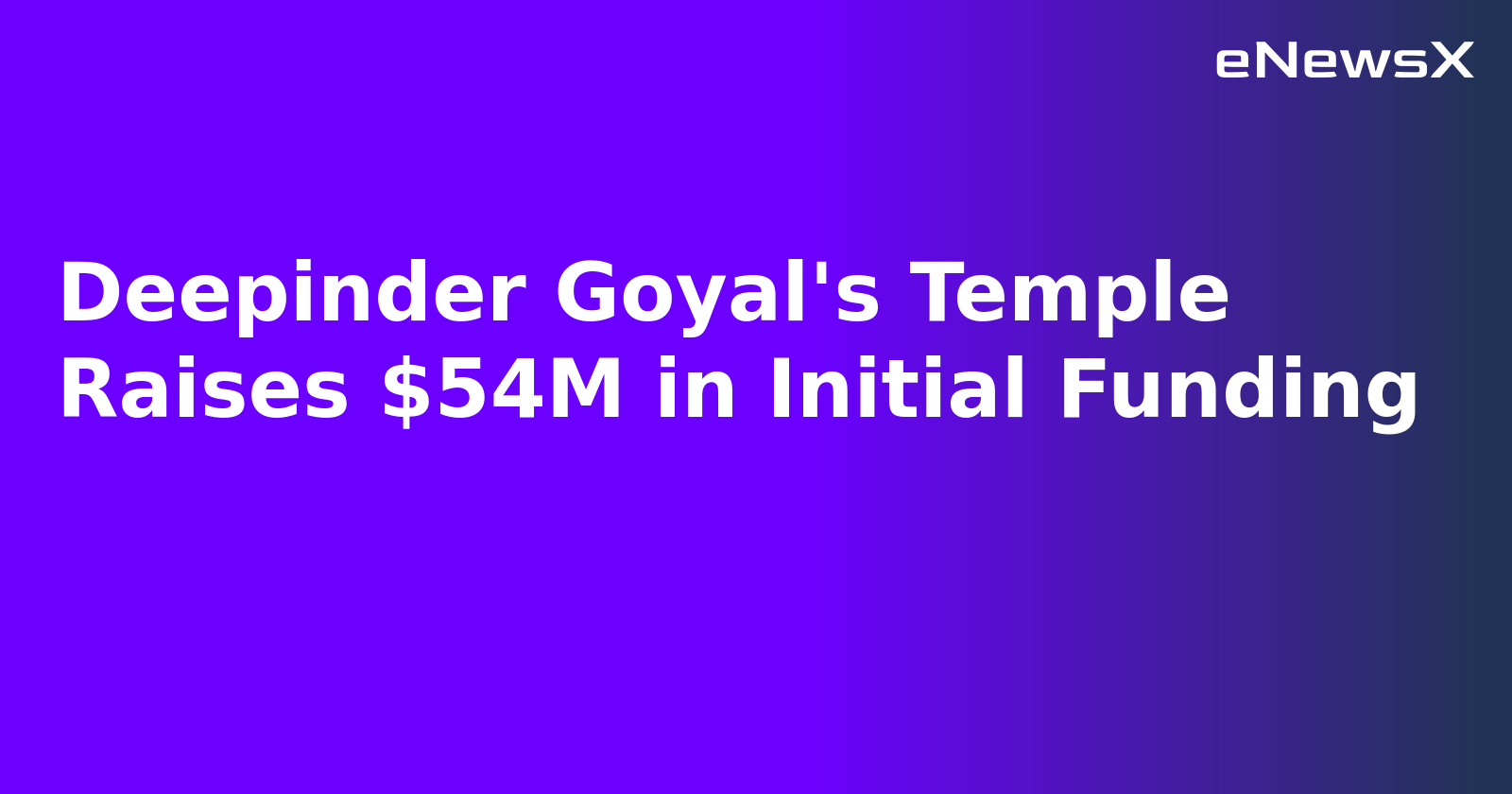 Deepinder Goyal's Temple Raises $54M in Initial Funding.webp