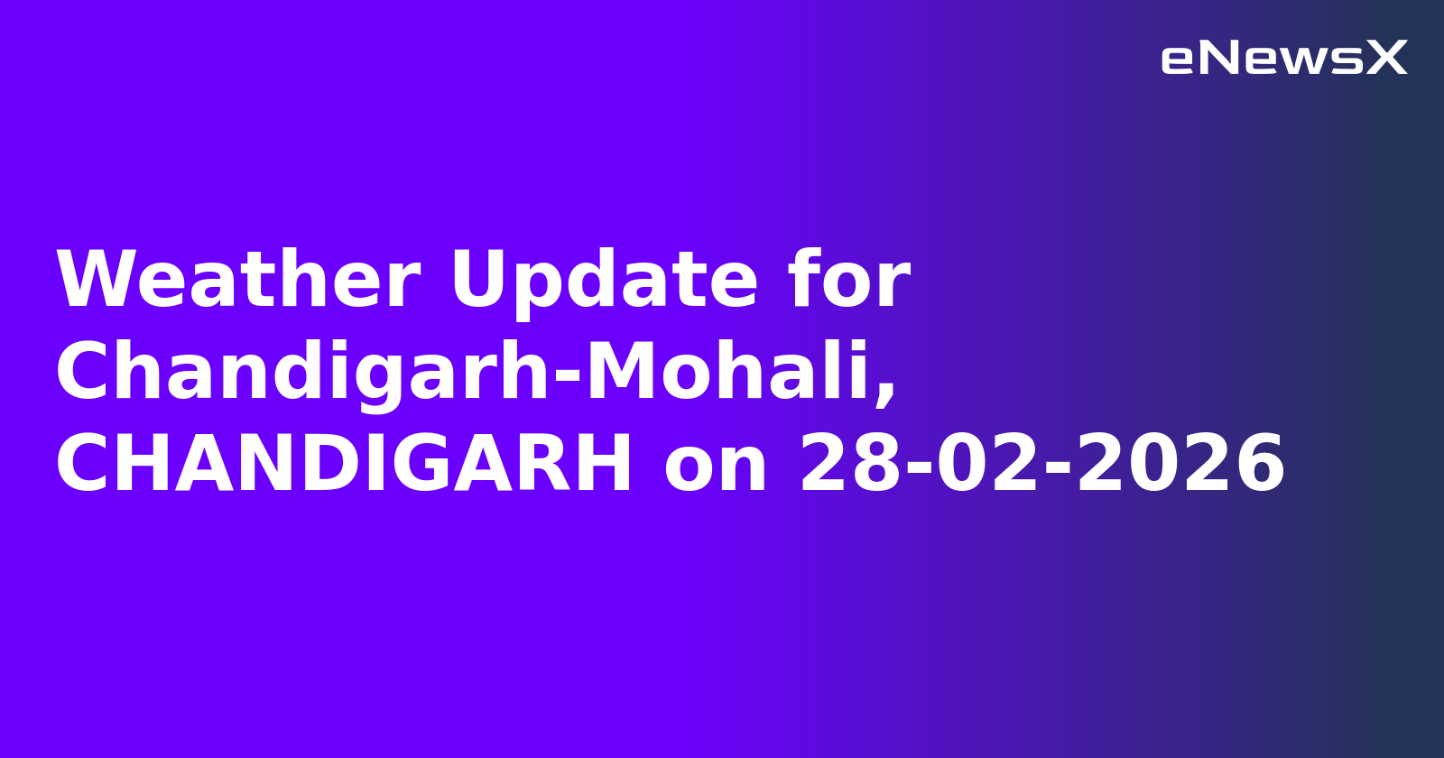 Weather Update for Chandigarh-Mohali, CHANDIGARH on 28-02-2026