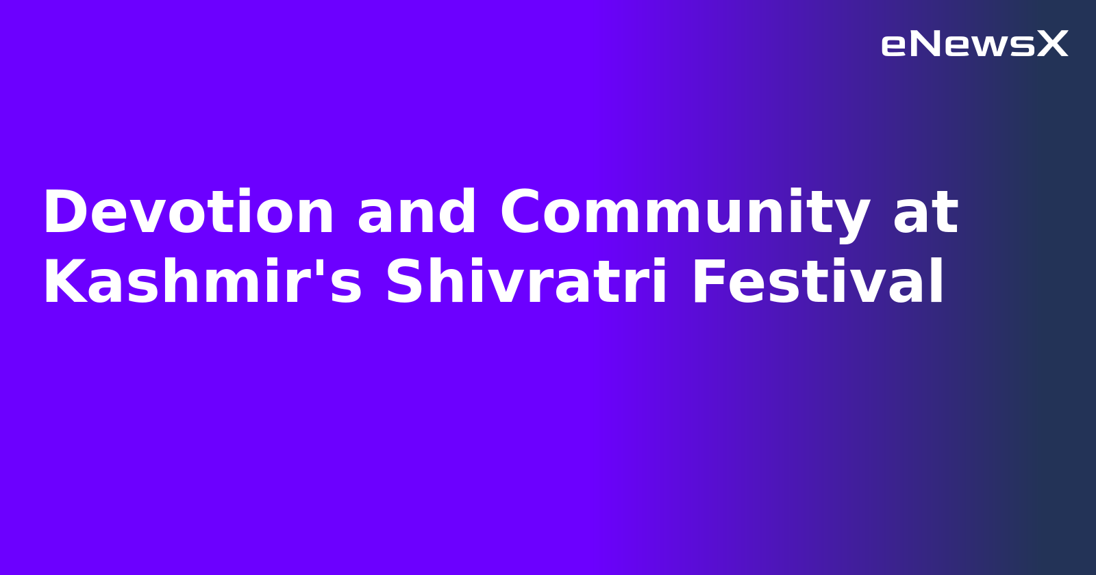 Devotion and Community at Kashmir's Shivratri Festival