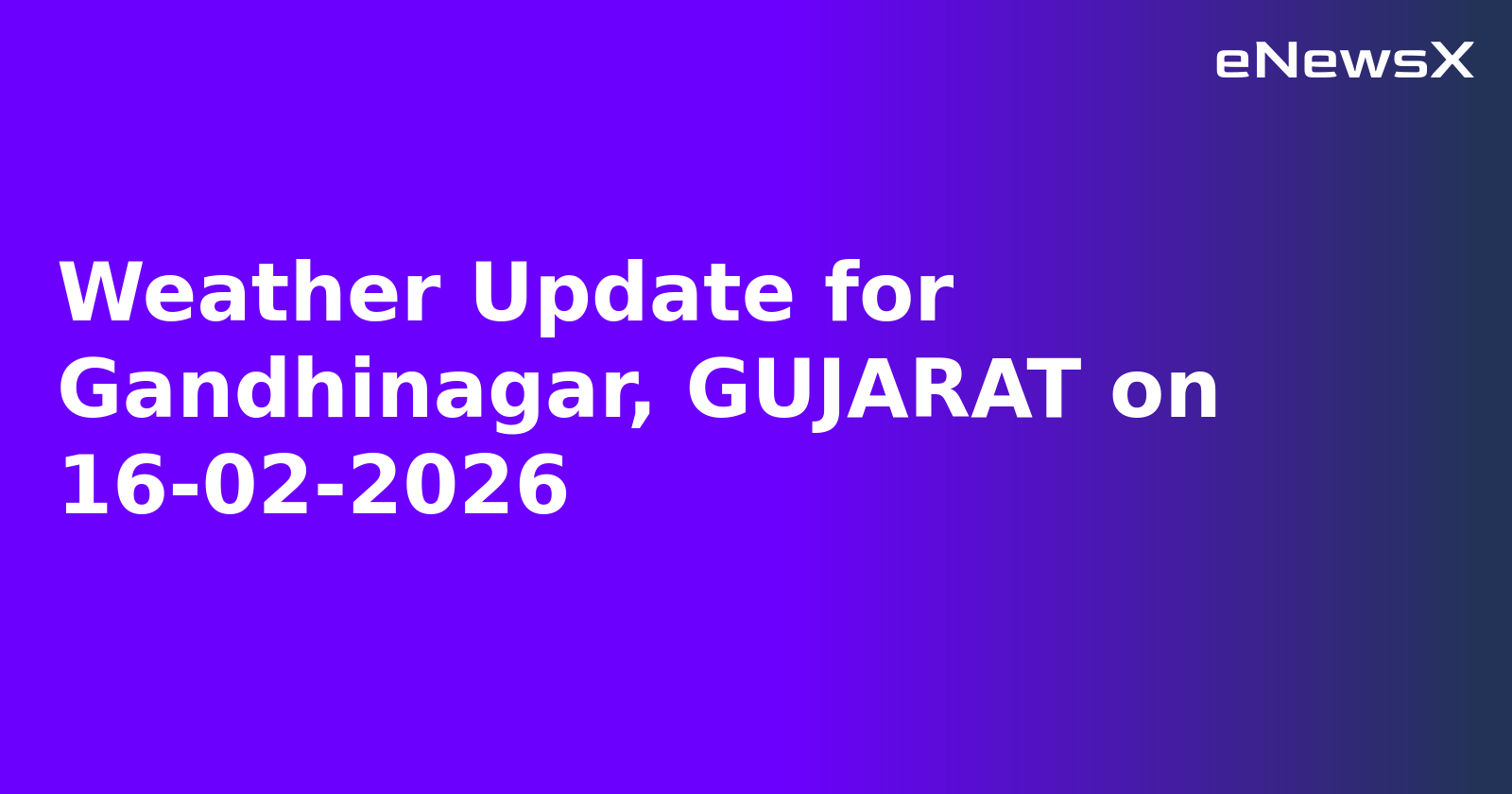 Weather Update for Gandhinagar, GUJARAT on 16-02-2026