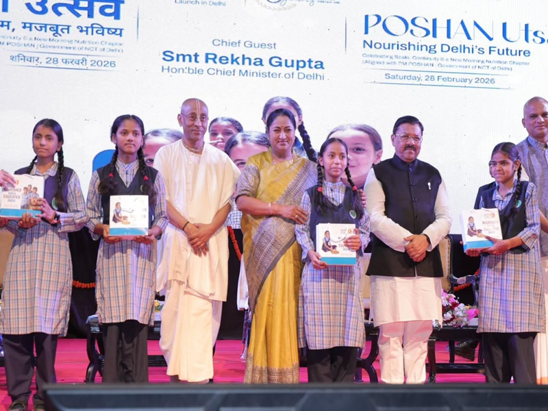 Chief Minister Gupta Supports Akshaya Patra’s School Meal Initiative