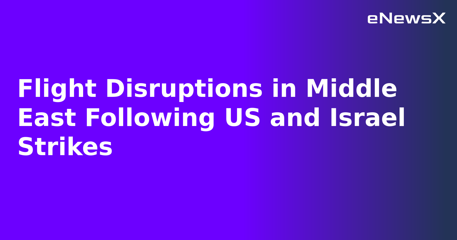 Flight Disruptions in Middle East Following US and Israel Strikes