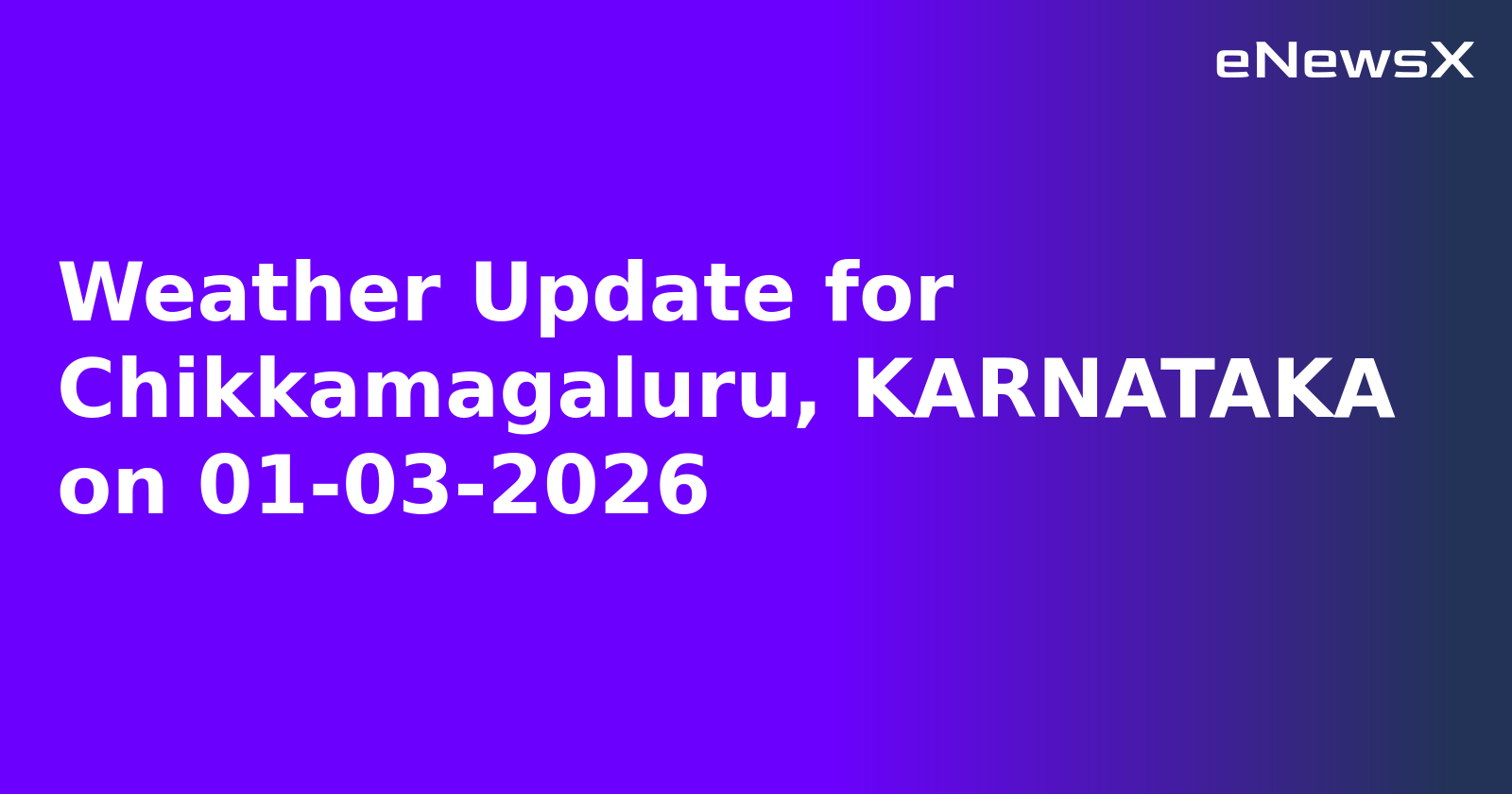 Weather Update for Chikkamagaluru, KARNATAKA on 01-03-2026